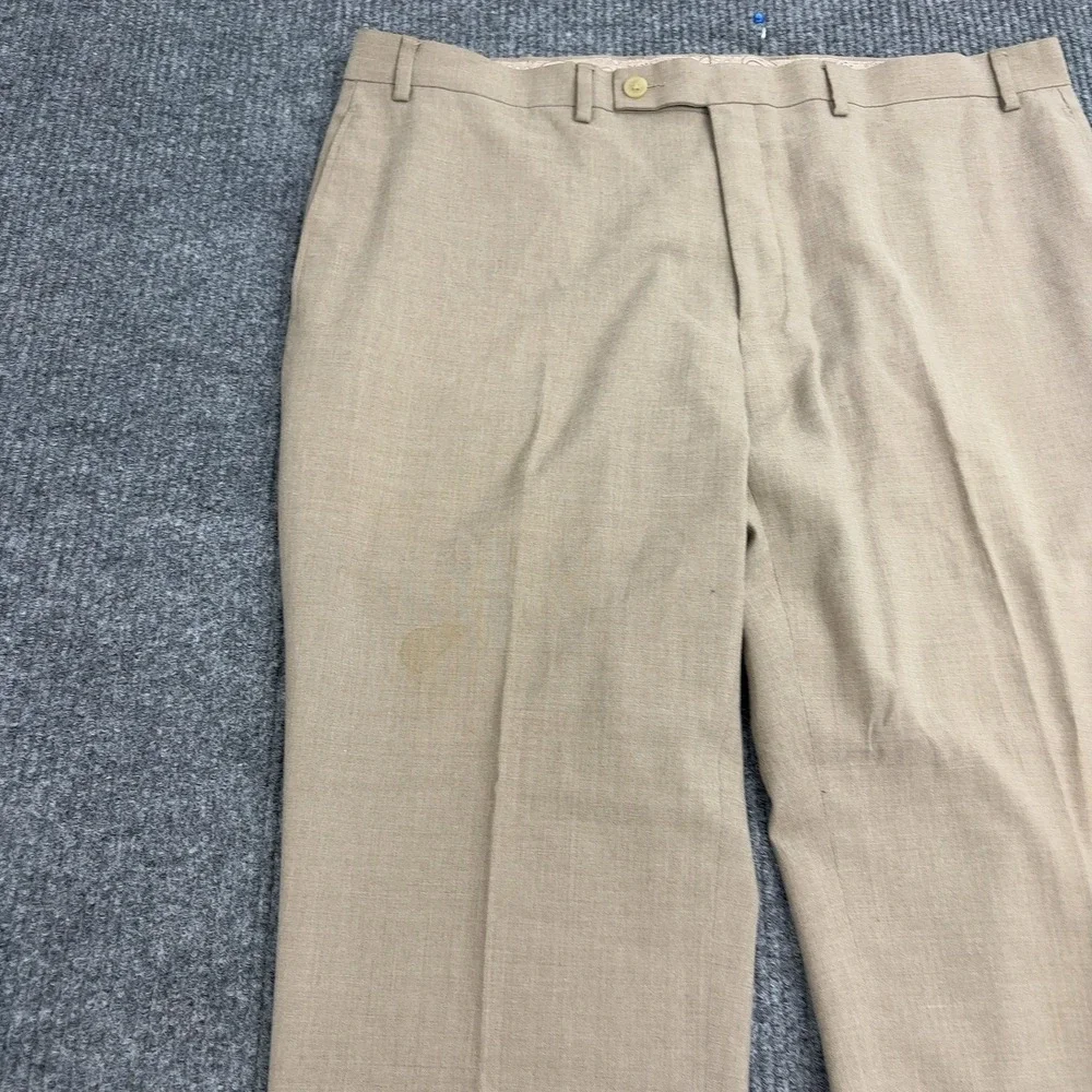 Lauren Ralph Lauren Dress Pants Men 39x30 Tan Polyester Rayon Flat Front Classic